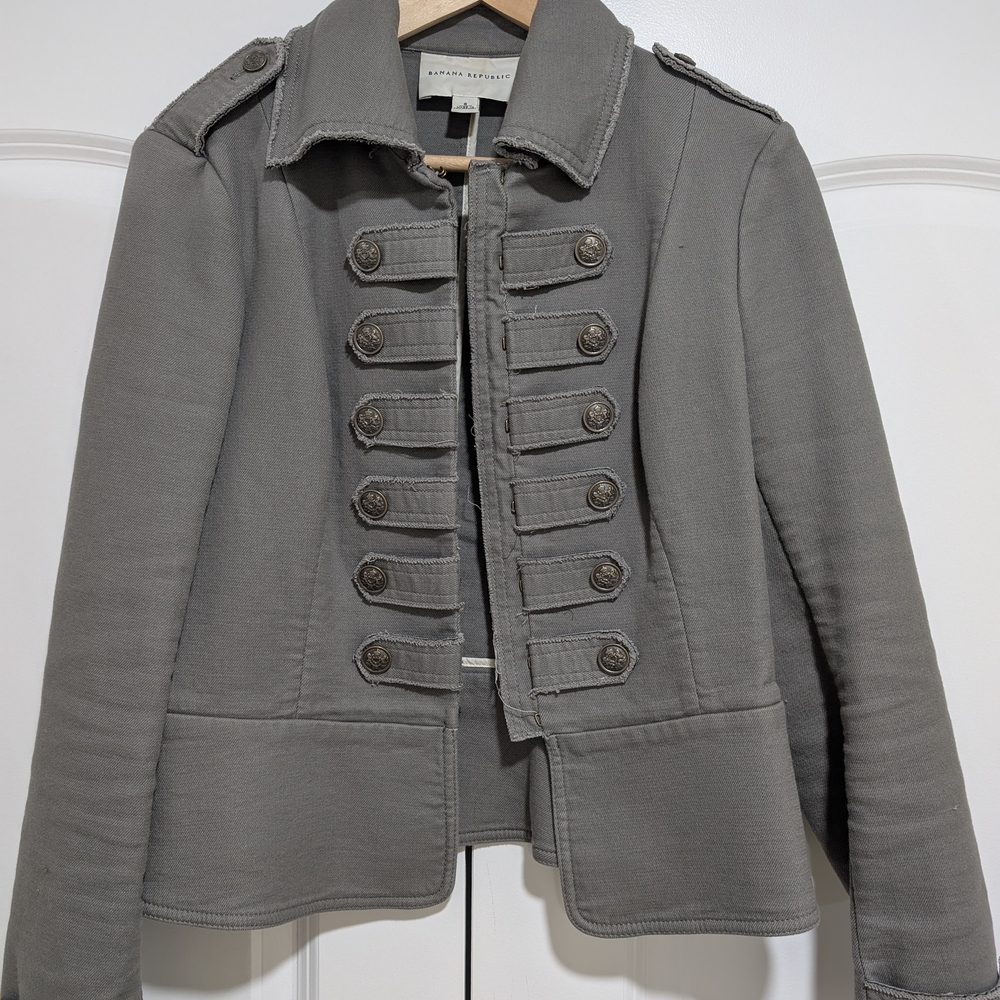 Banana Republic Gray Military Style Jacket